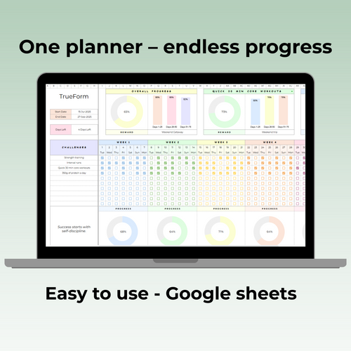 Fitness template for Google sheets