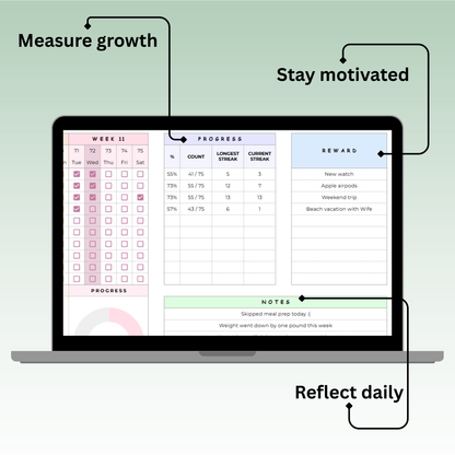 Fitness template for Google sheets